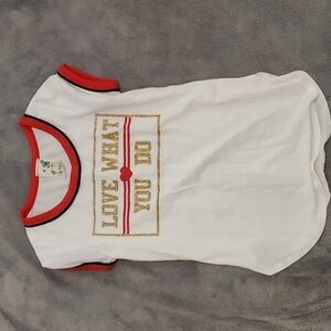 LILY Bleu girls Love What you do Glitter t shirt m